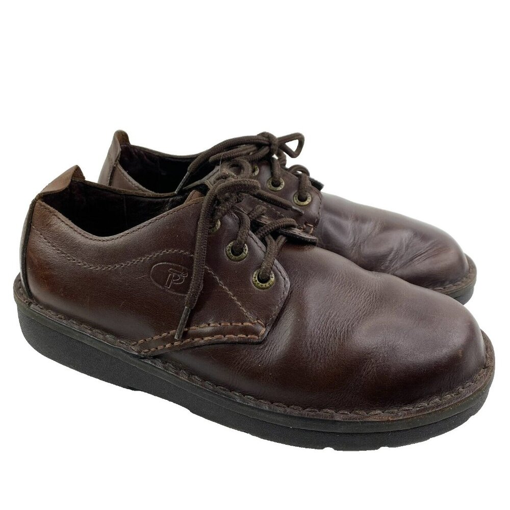 Propet Shoes Mens US Size 9.5 Brown Leather Orthopedic Oxford Comfort Sneakers